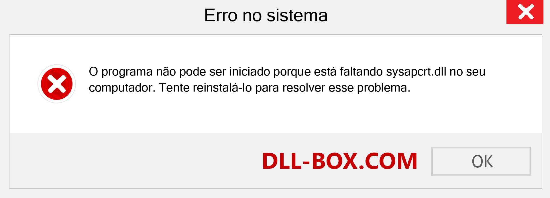 Arquivo sysapcrt.dll ausente ?. Download para Windows 7, 8, 10 - Correção de erro ausente sysapcrt dll no Windows, fotos, imagens